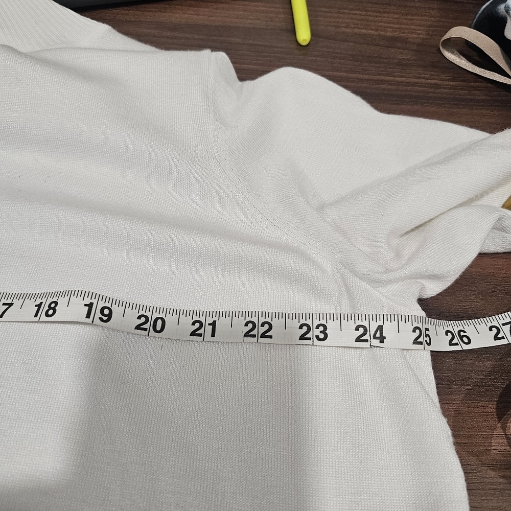 Plus Sz 2X Calvin Klein White Turtleneck Sweater Office Casual  Knit - Picture 12 of 13